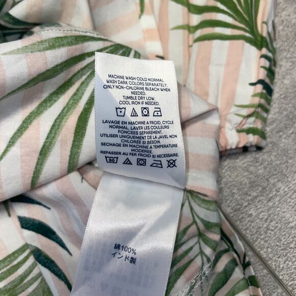 Lands End Sz L 14-16 Pink & White Striped Palms Tunic Mature Tropical Beach Cool - Picture 9 of 9
